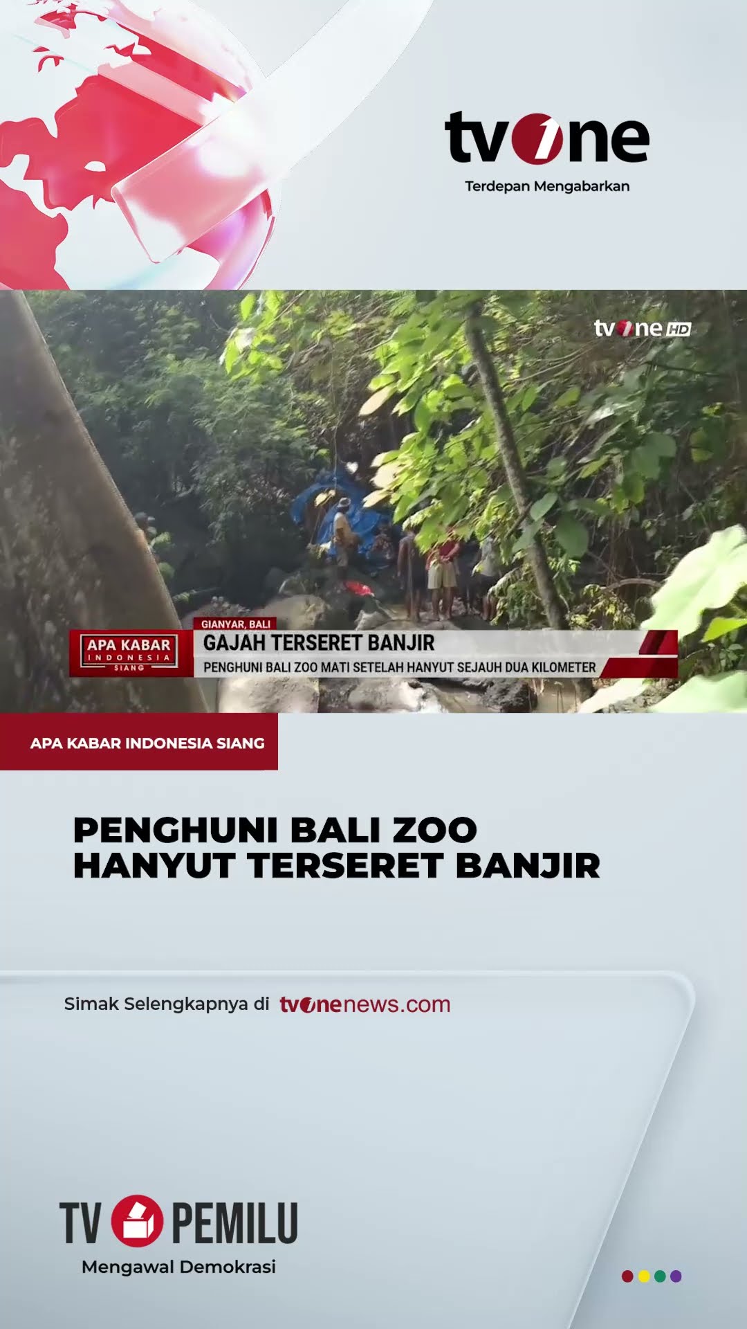 Seekor Gajah di Bali Hanyut Terseret Banjir | tvOne