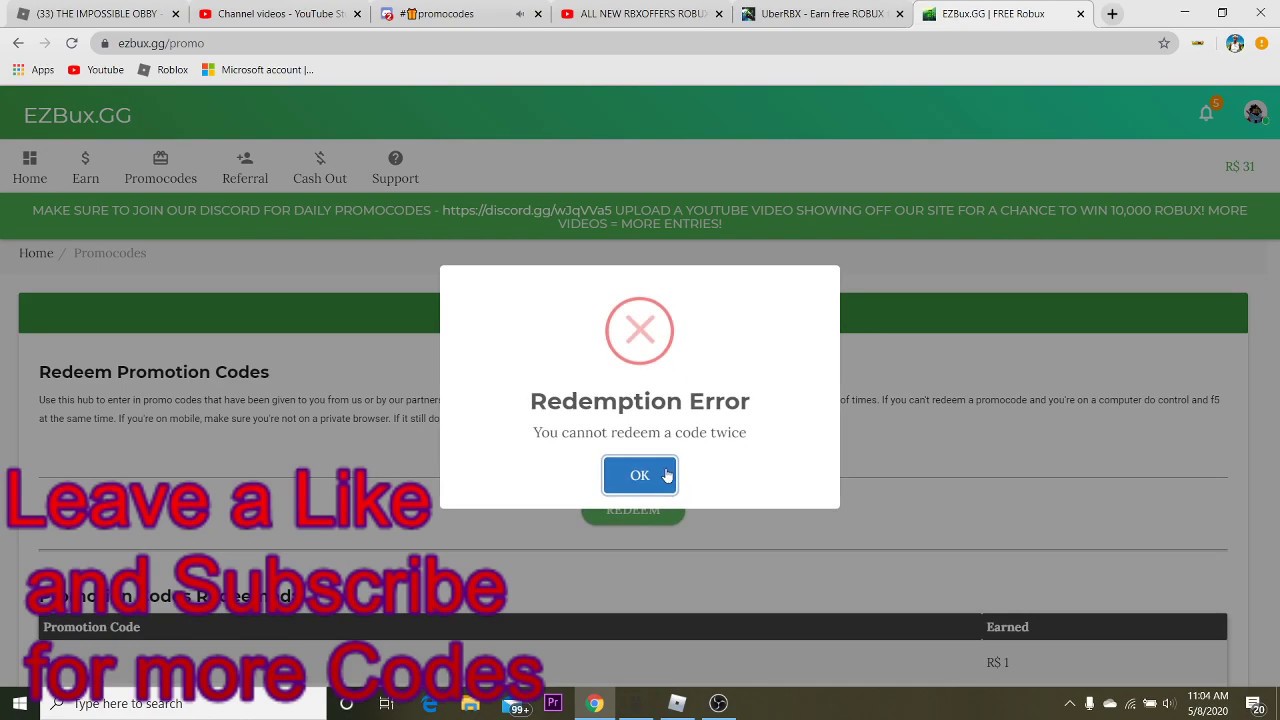 All New Robux Promo Code For Ezbux Gg Youtube