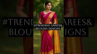 6 Elegant Saree Looks 2025 | Trending Designer Blouse & Silk Saree Styles |  #Shorts #Saree #Trend
