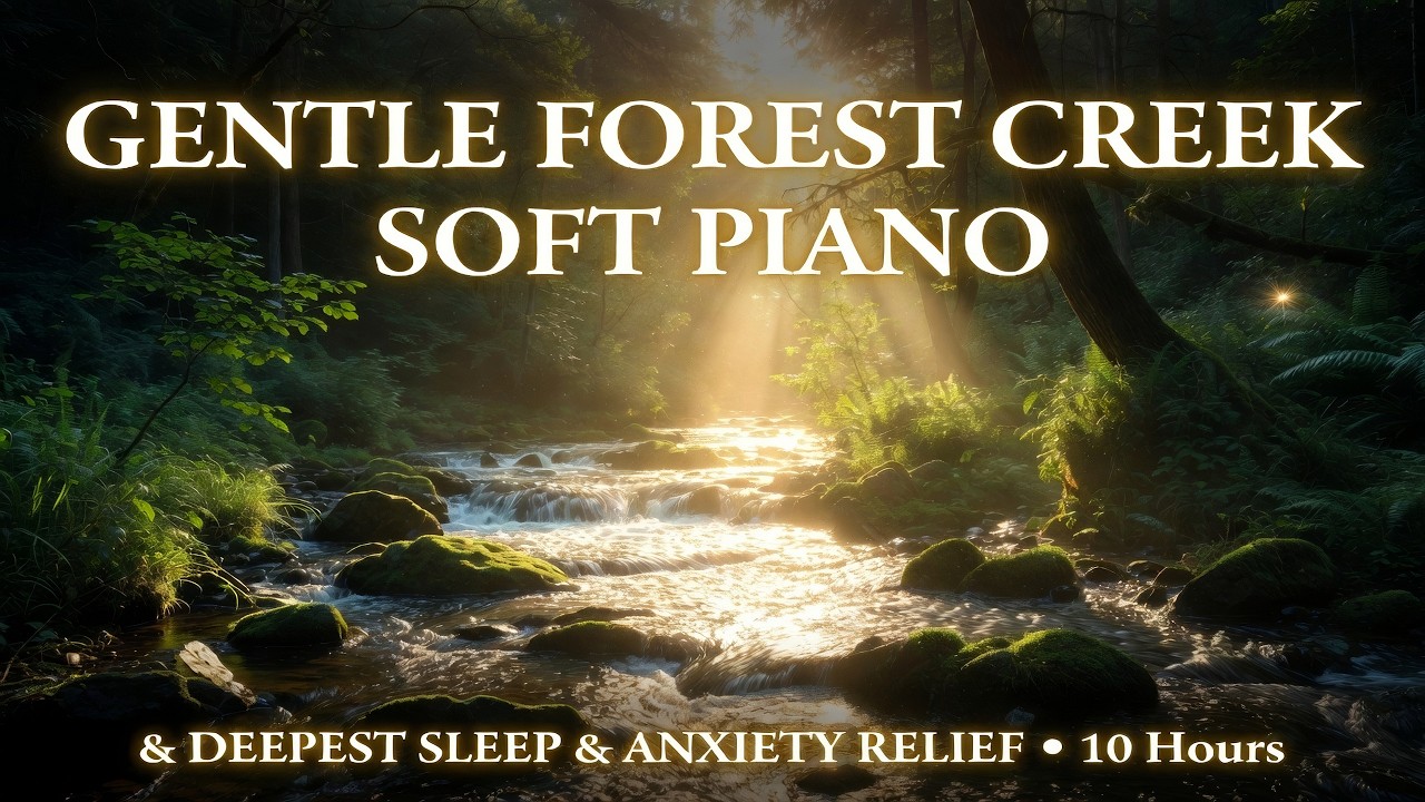 Gentle Forest Creek & Soft Piano Deep Sleep, Anxiety Relief & Focus ...