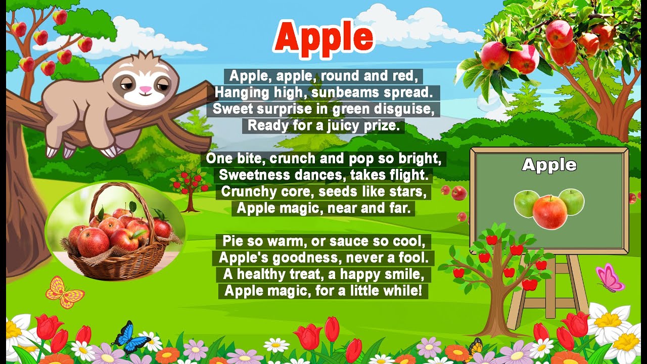 Apple Poem for Kids | Kids Zone | Full HD #apple #applejuice #applejam ...