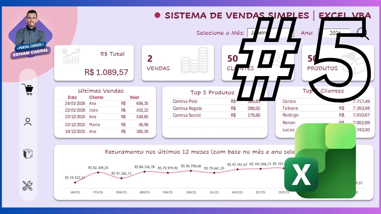 Sistema de Vendas Excel VBA Aula 05 - Cadastro de Clientes Excel VBA