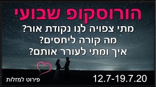 הורוסקופ שבועי  - 12.7-19.7.20 מתי צפויה לנו נקודת אור? ופירוט למזלות