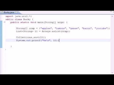 Intermediate Java Tutorial   9   Collections Method sort
