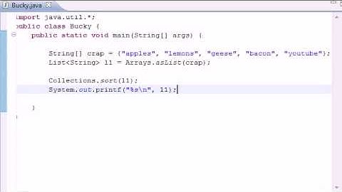 Intermediate Java Tutorial   9   Collections Method sort