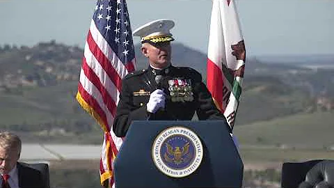 B-Roll: Pendleton Marines honor President Reagan w...