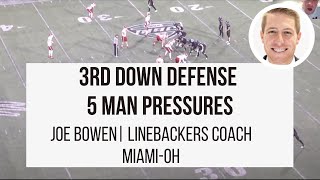 3rd Down Defense 5 Man Pressures with Joe Bowen (Miami-OH Linebackers Coach)