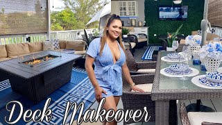 EXTREME PATIO MAKEOVER BEFORE \& AFTER | MOM DECK REVEAL | SUMMER DECOR IDEAS 2020