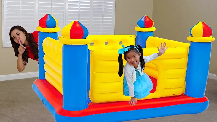 Emma Pretend Play w/ Giant Inflatable Castle BOUNC...