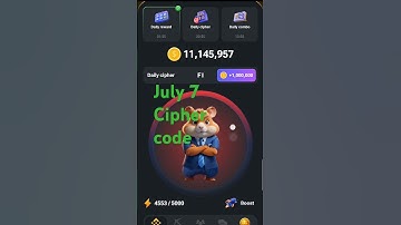 Hamster Kombat Daily Cipher Morse Code || 07/07/2024 || Claim 1,000,000 Coins Task Reward