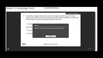AWS Academy Data Engineering Module 11 Knowledge Check Answers
