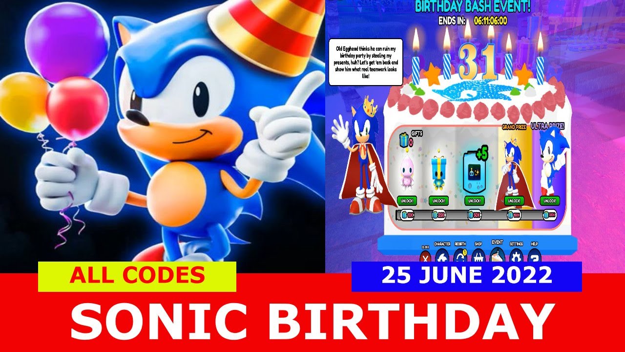 NEW UPDATE [SONIC BIRTHDAY] ALL CODES! Sonic Speed Simulator ROBLOX