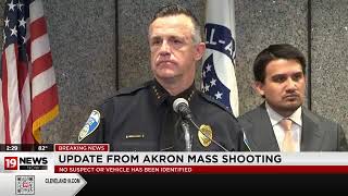 Akron police give update on mass shooting; no suspect or vehicle description at this time