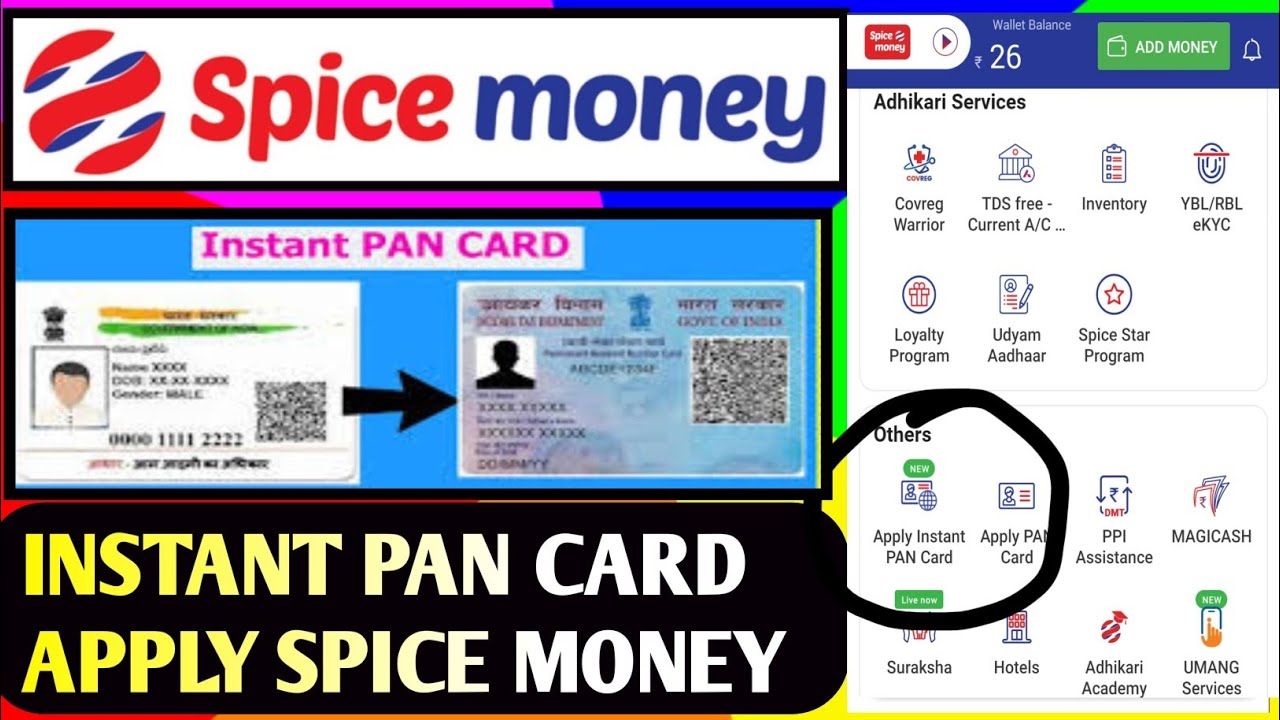 spice money instant pan card apply | spice money Ekyc Pan card apply ...