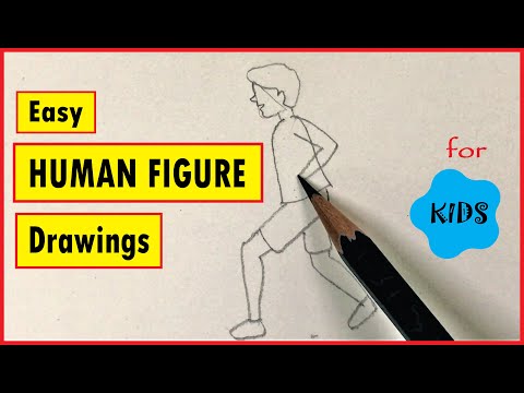 कदम दर कदम बच्चों के लिए आसान मानव चित्र बनाना || शुरुआती के लिए मानव आकृति चित्र | कैसे आकर्षित करने के लिए