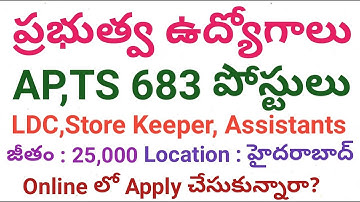683 LDC,Store Keeper, Assistants Posts Recruitment 2017 | NVS Apply Online Remainder