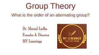#84: What is the order of an alternating group?