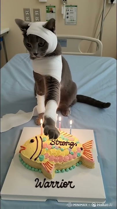 #animalintelligence #cat #cake #cute #aiandcats #happybirthday #aicats #funny #kitten