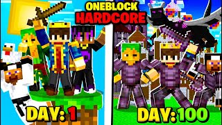 THE END-100 Days In HARDCORE ONEBLOCK With Friends 😰