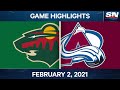 NHL Game Highlights | Wild vs. Avalanche - Feb. 2, 2021