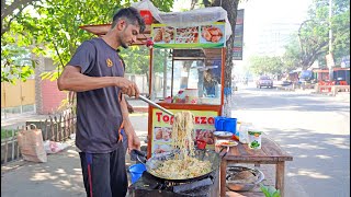 Fried Chicken Coated Unique Style Noodles Cooking | Bangladeshi Street Food