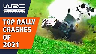 Top 10 WRC Rally Crashes 2021 : Rally Crashes, WRC Mistakes and Big Rally Roll-Overs!