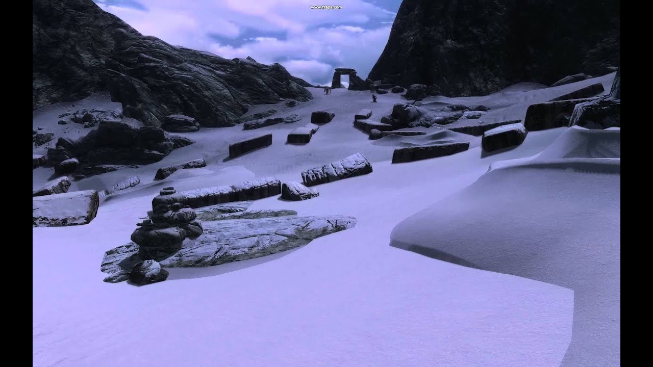 Z-Fighting on snow - Skyrim (see at 1080p to notice it in the middle of
