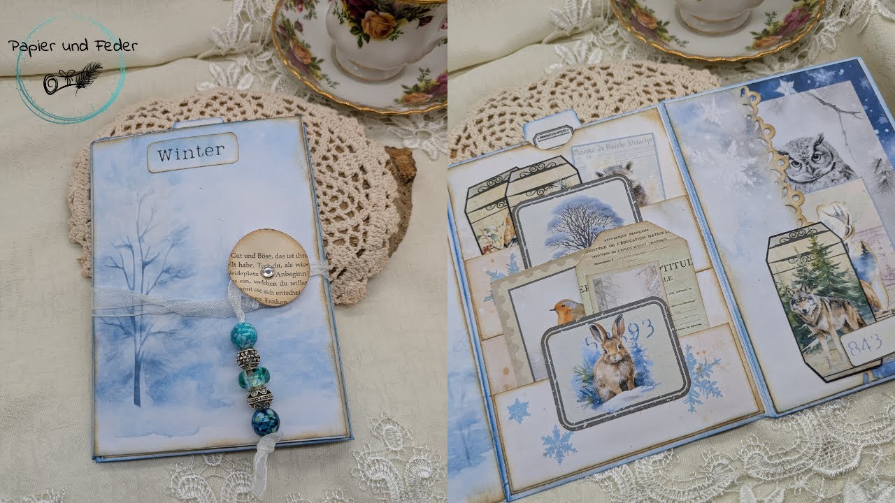 Winterfolio aus drei Briefumschlägen // #vierjahreszeitenfolio @lucaniabelleUte