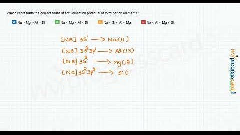 Which represents the correct order of first ionisation potential of third period elements?