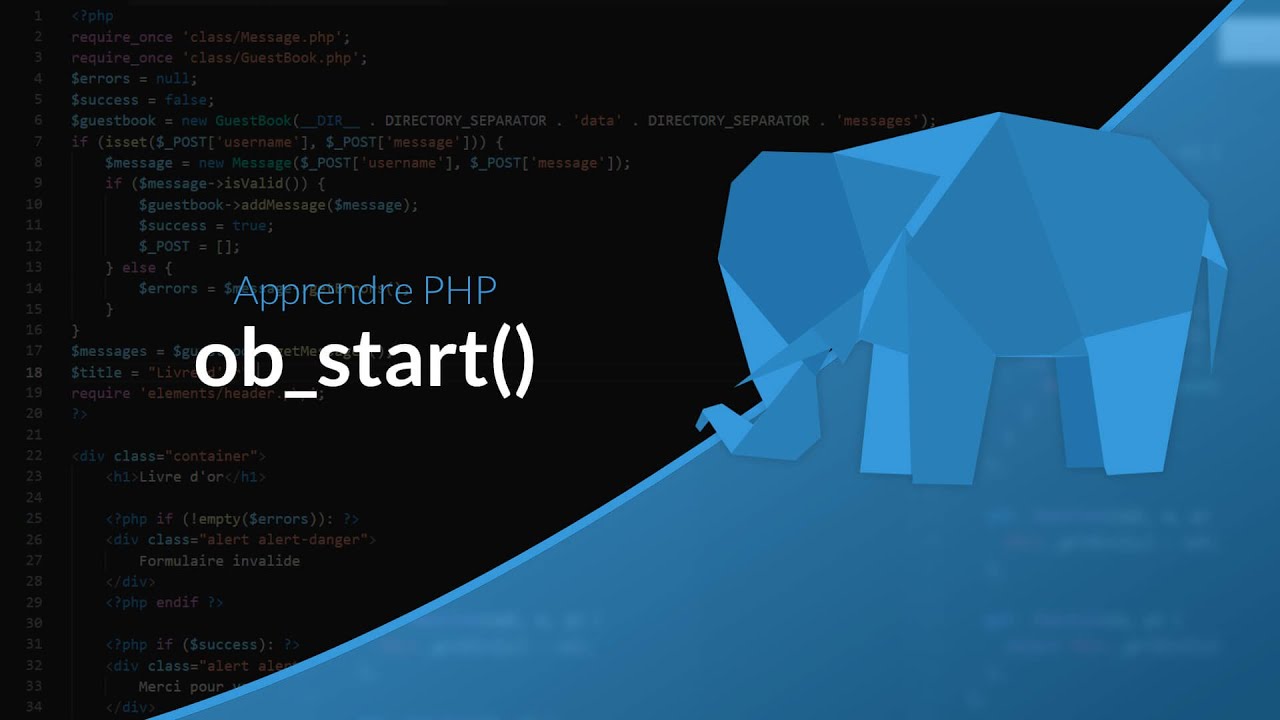 ob_start() คือ  New 2022  Apprendre le PHP : Chapitre 37, ob_start