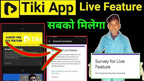 tiki app survey for live Feature | tiki app new update 2022 | Survey for live feature |tiki app live