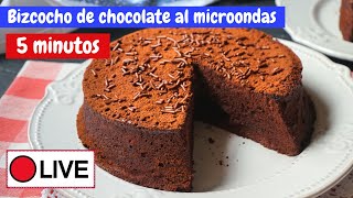 Bizcocho de chocolate al microondas en 5 minutos  (DIRECTO)