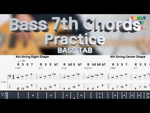 베이스 코드 7화음 연습 MR 포함 Bass 7th Chords Practice - Sweet Bass