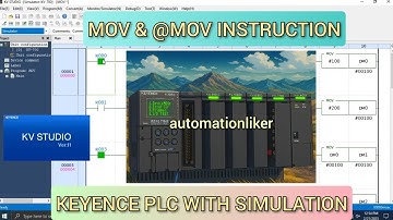 KV Studio: MOV, @MOV instruction Keyence PLC with simulation