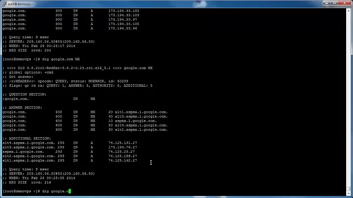 Query DNS Server using DIG