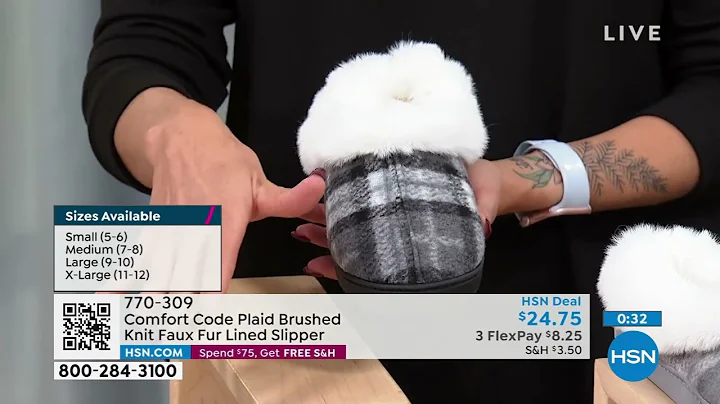 Comfort Code Plaid Brushed Knit Faux FurLined Slipper