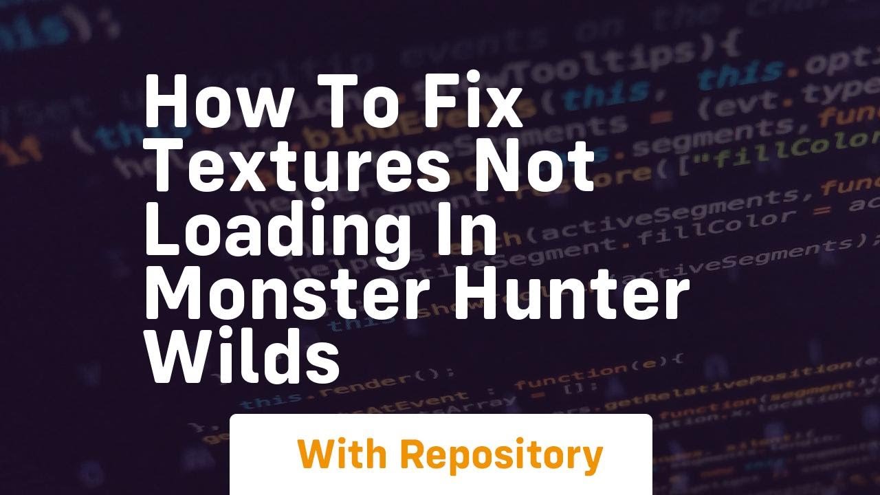 How to fix textures not loading in monster hunter wilds - YouTube