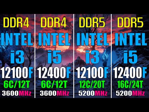 i3 12100F (DDR4) vs i5 12400F (DDR4) vs i3 12100F (DDR5) vs i5 12400F (DDR5) || PC GAMES TEST ||