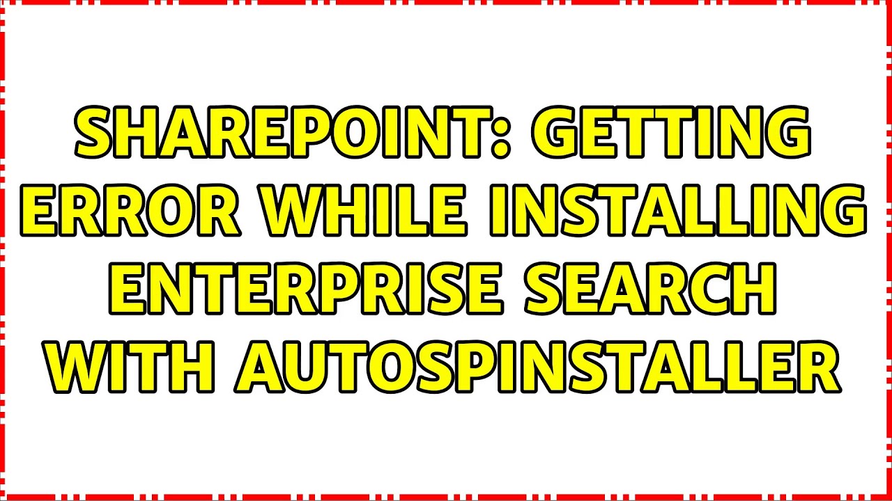 Sharepoint: Getting Error while installing Enterprise search with ...