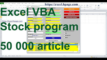 1 Create stock program 50 000 article and 50 000 storage bins in Excel VBA yourself