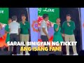 Sarah Geronimo, binigyan ng ticket ang isang masuwerteng lalaki sa audience para sa kanyang concert.