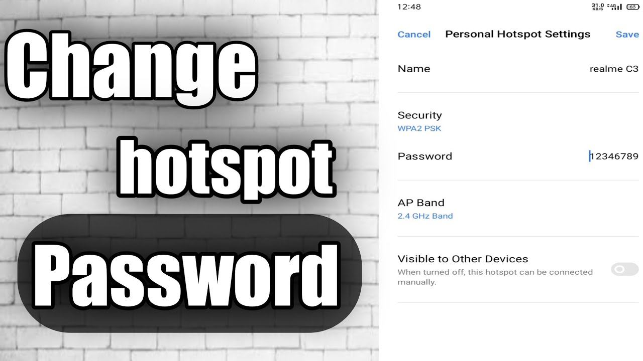 How to change personal hotspot password in mobile YouTube