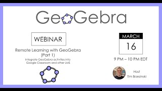How to Integrate GeoGebra Activities in Various LMS's: Remote Learning with GeoGebra (Part 1)