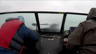 Alumacraft 175 Competitor going through rough water on Rainy Lake