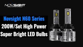 Novsight N60 LED bulbs Real Test Video Clip,  Size: H4 LED Bulbs