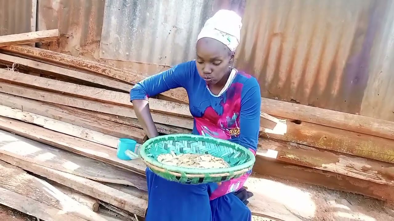 multiple your pancakes cooking using cow dung & maize combs.// African village life.