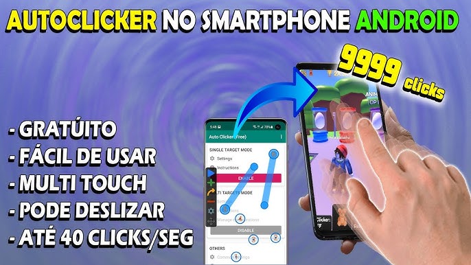 Auto Clicker para Telefone | Clicar com o Dedo Simulador USB - Clique com o  dedo simulado, adequado para jogos, transmissões ao, tarefas recompensa