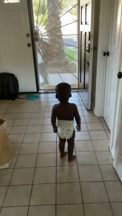 Baby Loses it when Brother & Sister leave for School