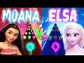 Moana VS Elsa | How Far I'll Go, Let It Go - Dancing Road: Color Ball Run