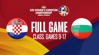 Croatia v Bulgaria | Full Basketball Game | FIBA U20 Women's European Championship 2023